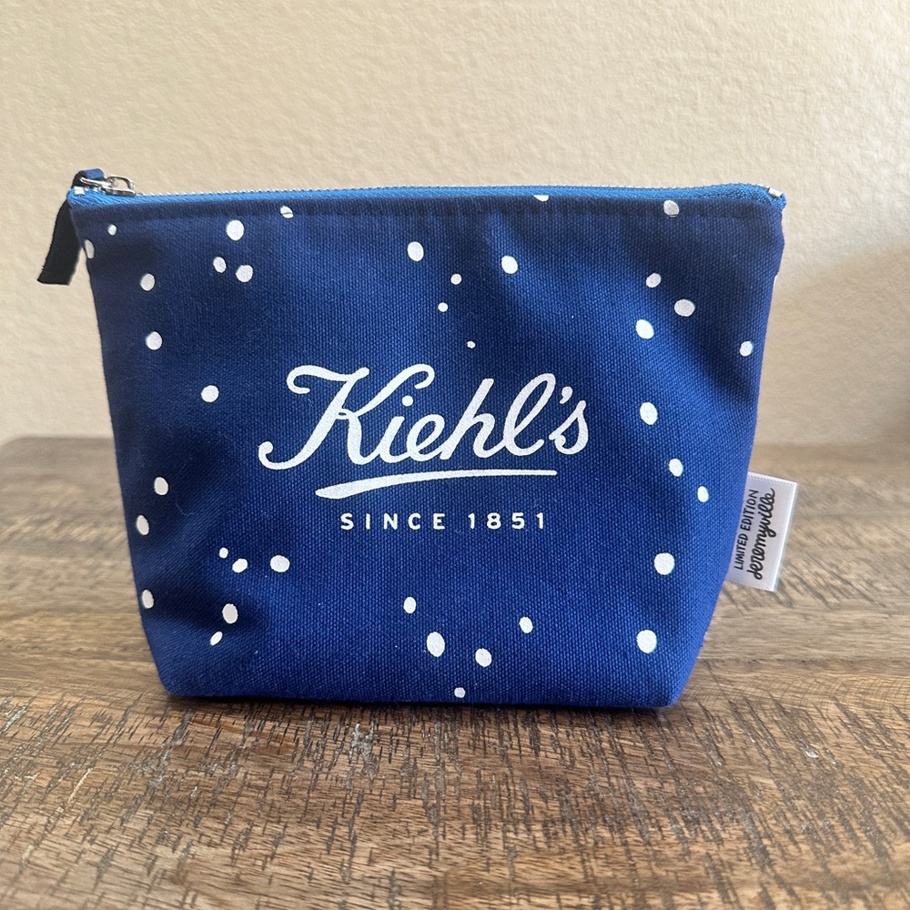 Kiehl's Blue Cosmetic Pouch